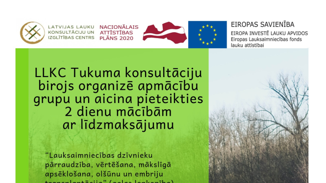 Mācību brauciens - Lauksaimniecības dzīvnieku pārraudzība, vērtēšana, mākslīgā apsēklošana, olšūnu un embriju transplantācija