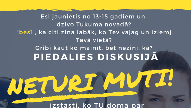 Aicinām jauniešus piedalīties diskusijā