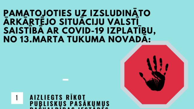 Tukuma novada Domes paziņojums saistībā ar COVID-19 izplatību