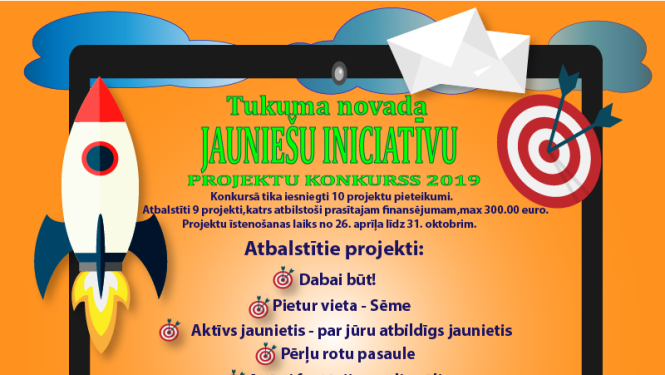 “Tukuma novada jauniešu iniciatīvu projektu konkursā 2019” apstiprināti 9 jauniešu iniciatīvu projekti