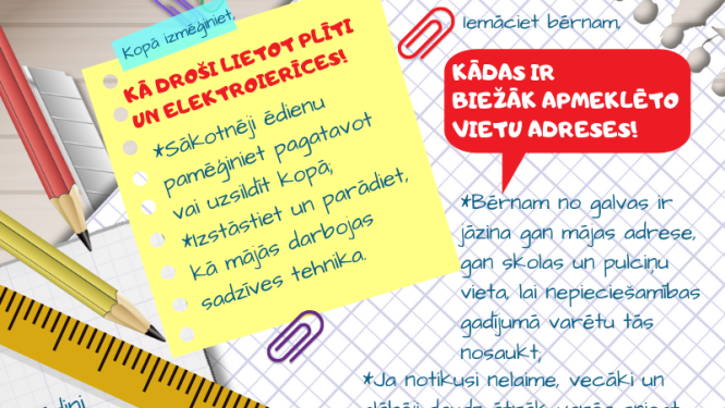 Pirms mācību gada sākuma pārrunājiet ar bērniem drošības jautājumus