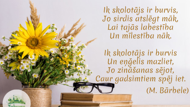 Sveicam skolotājus!