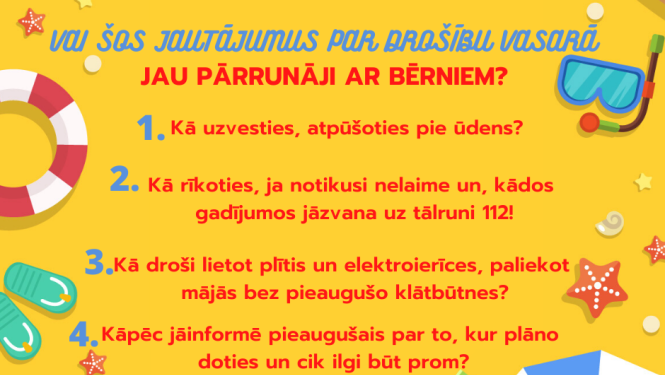 Bērnu drošība vasarā: 5 jautājumi, kas jāpārrunā ar bērniem