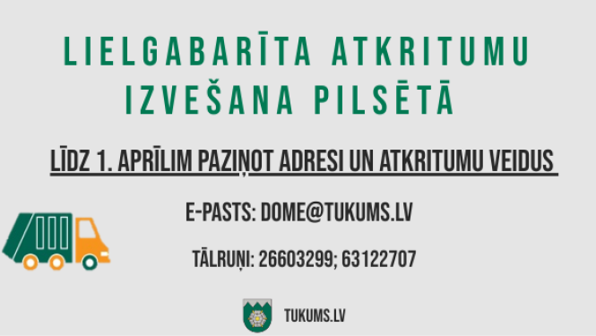 Bezmaksas lielgabarīta atkritumu izvešana pilsētā