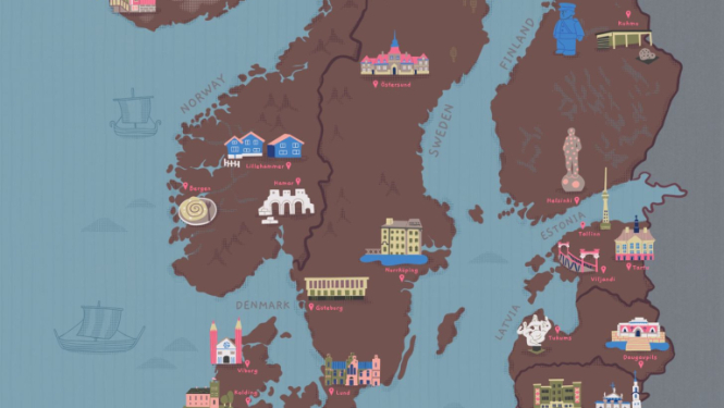 Radošo pilsētu tīkla karte