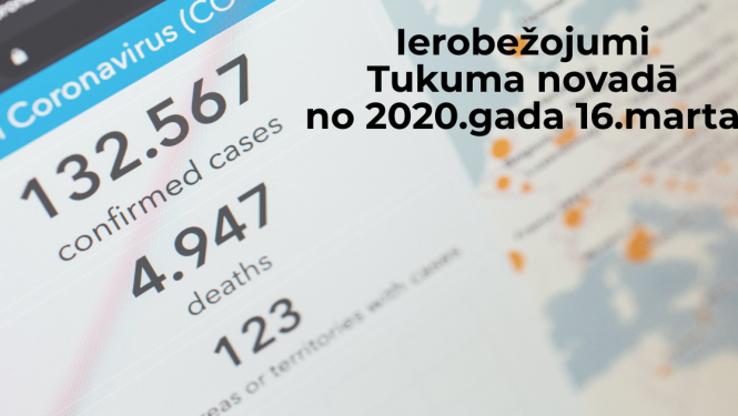 Uzzini par ierobežojumiem Tukuma novadā kopš 16.marta