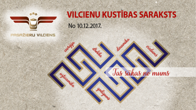 10. decembrī stāsies spēkā ziemas sezonas vilcienu kustības saraksts