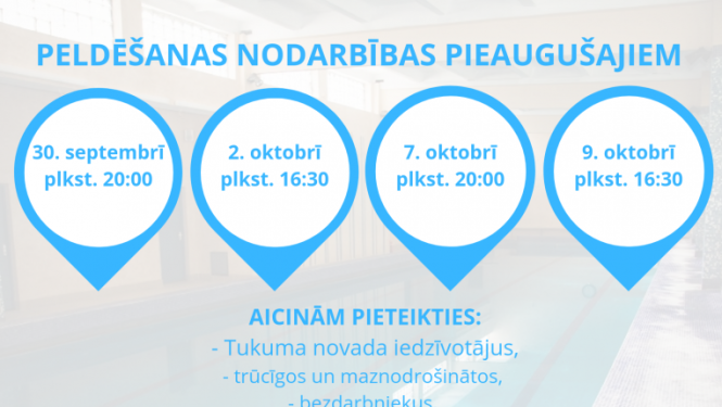 Peldēšanas nodarbības pieaugušajiem oktobrī 2019