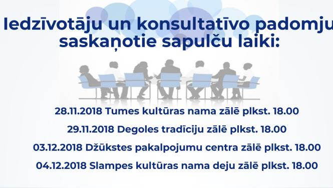 Iedzīvotāju un konsultatīvo padomju saskaņotie sapulču laiki