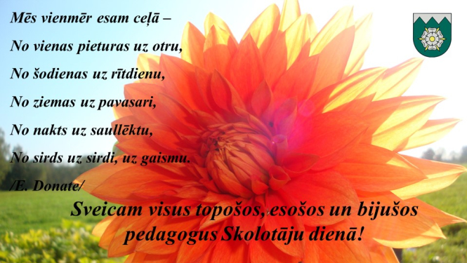 Sveiciens Skolotāju dienā