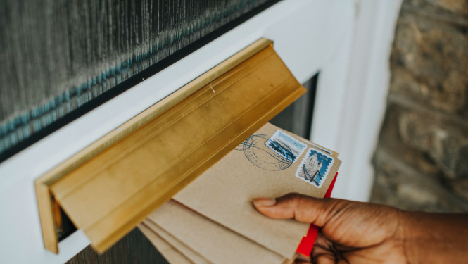 Vēstuļu kaudze, kas tiek likta paskastītē