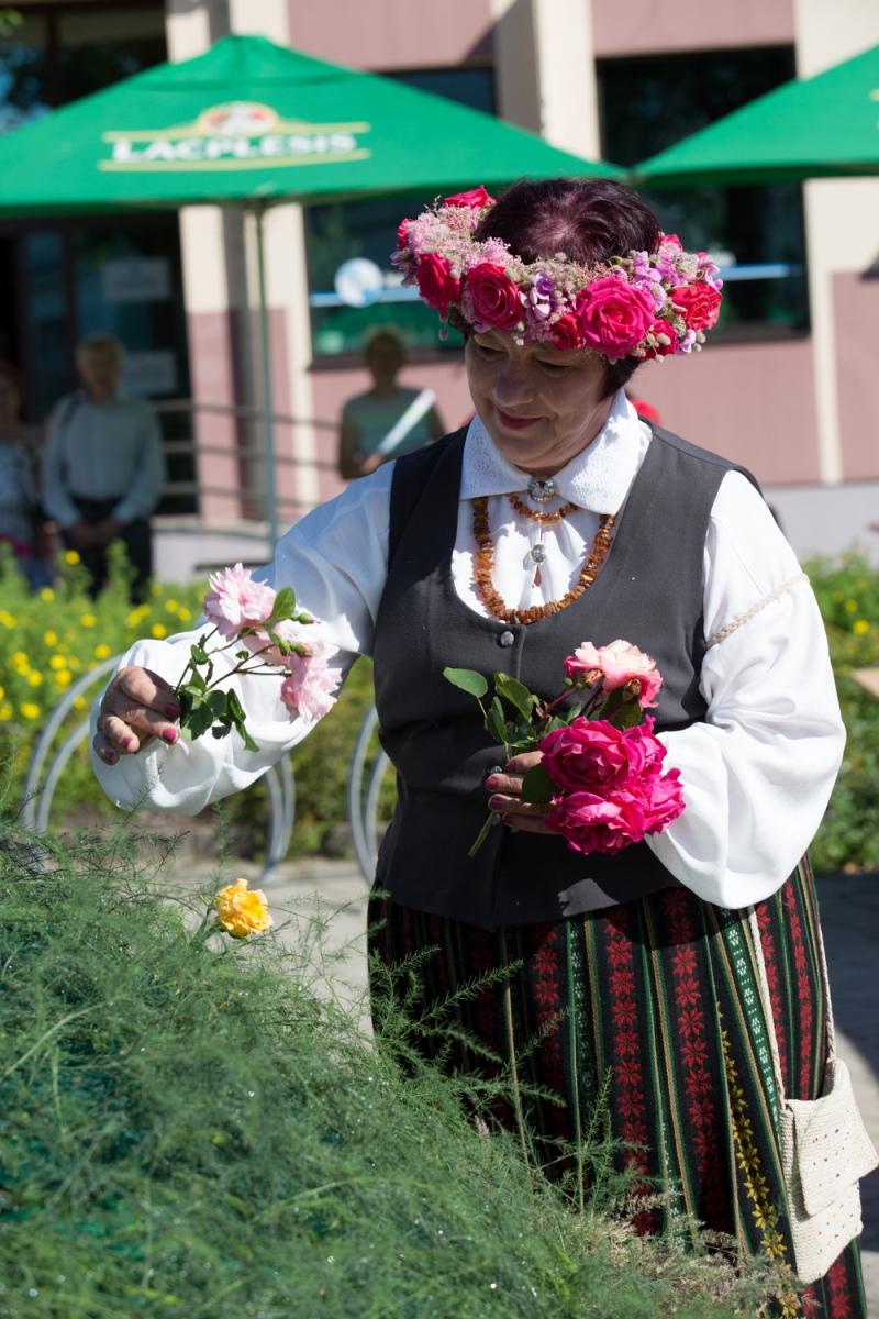 Pirmās rozes ievīšana Rožu vainagā