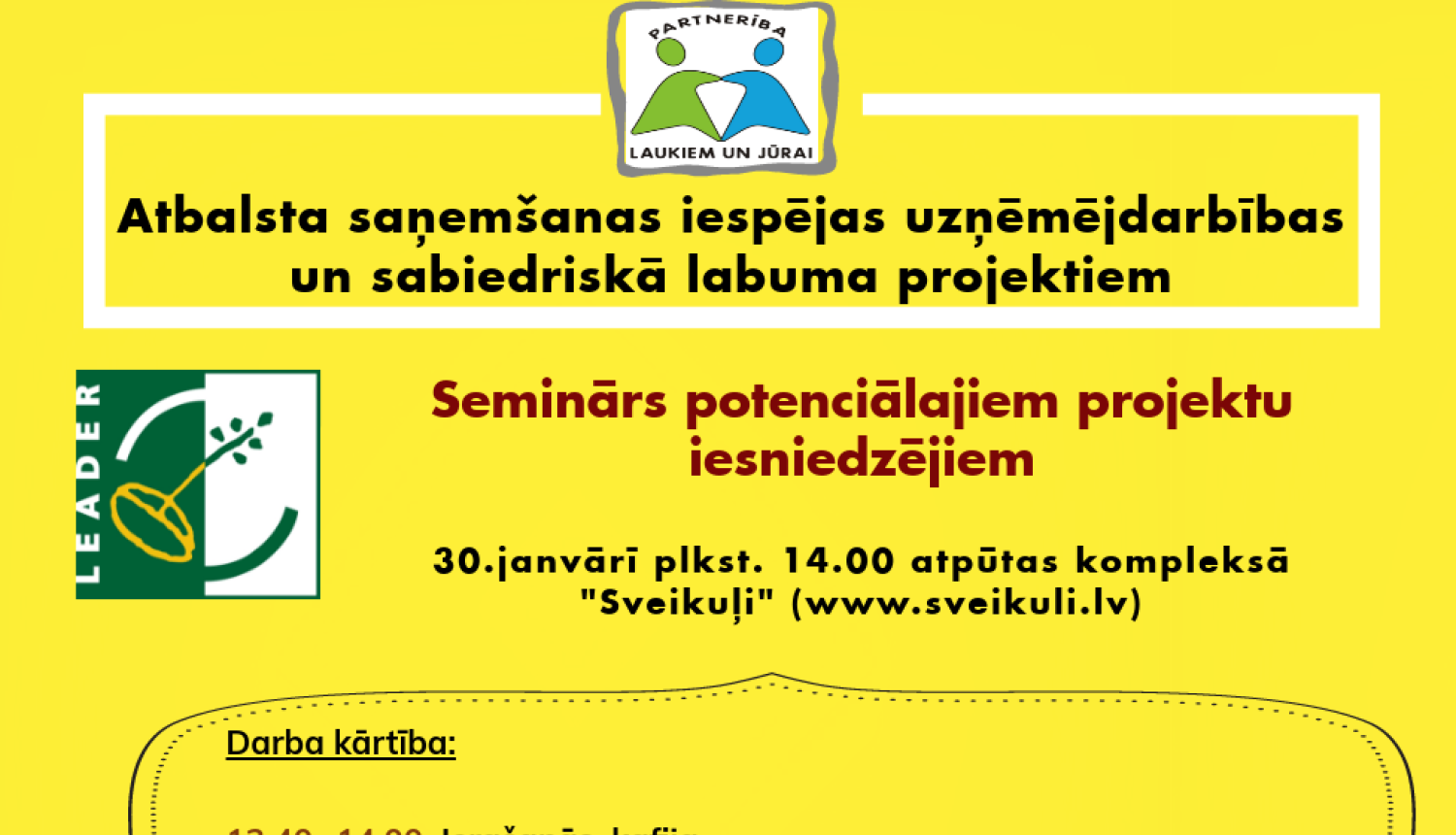 Seminārs potenciālajiem projektu iesniedzējiem