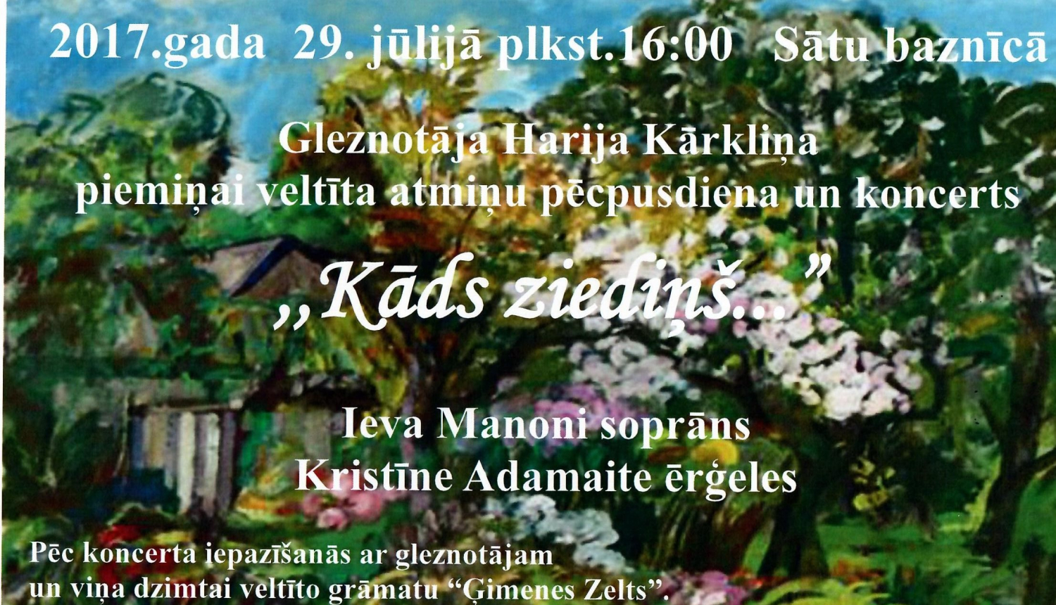 Gleznotāja Harija Kārkliņa piemiņai veltīta atmiņu pēcpusdiena un koncerts