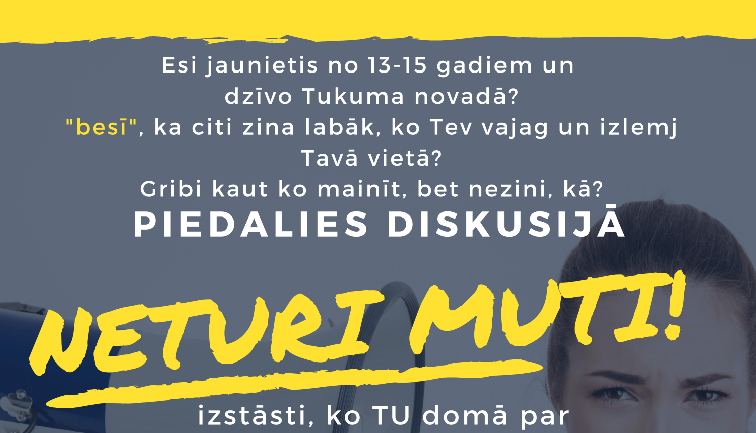 Aicinām jauniešus piedalīties diskusijā