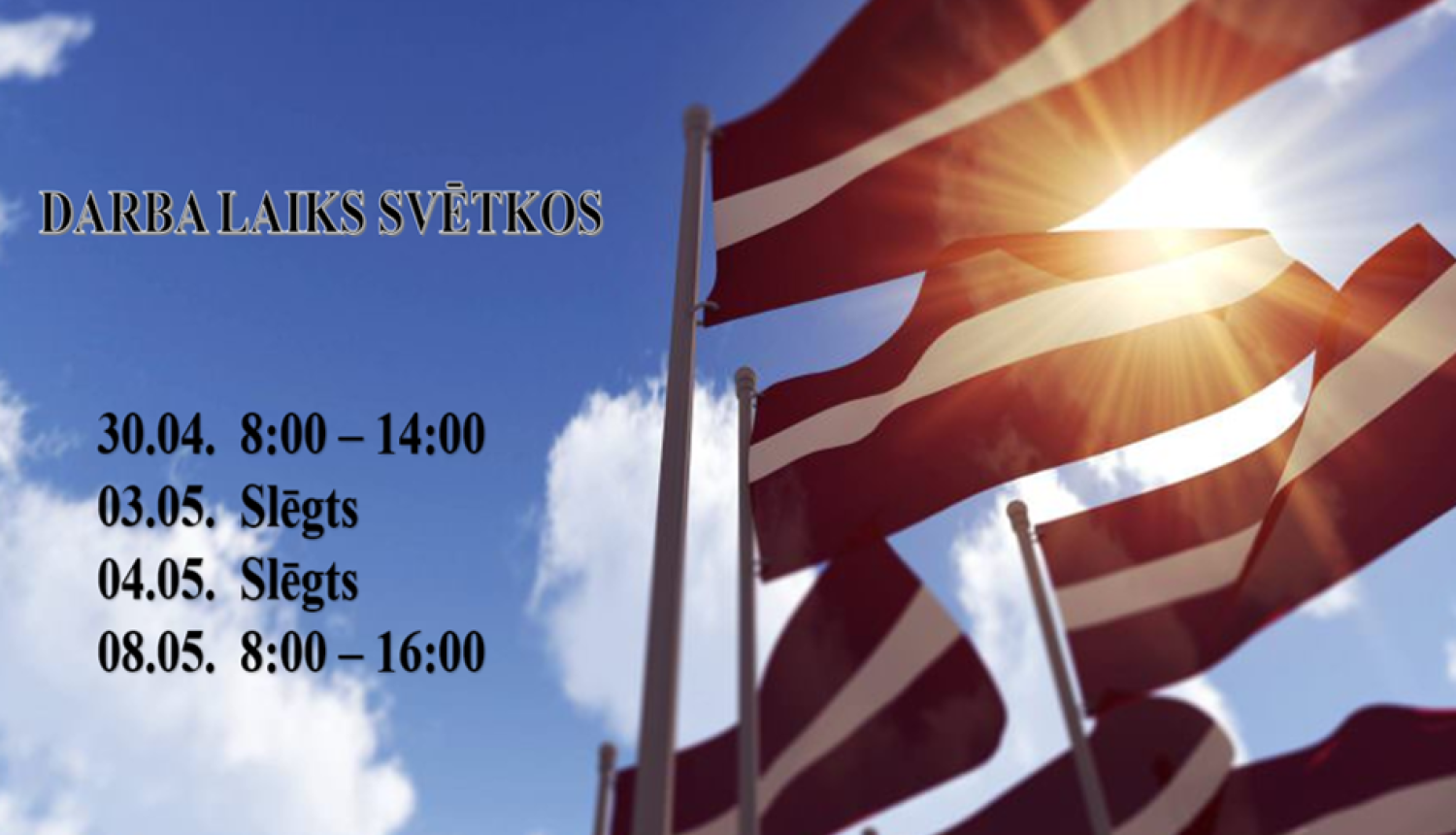 Tukuma novada Domes darba laiks svētkos