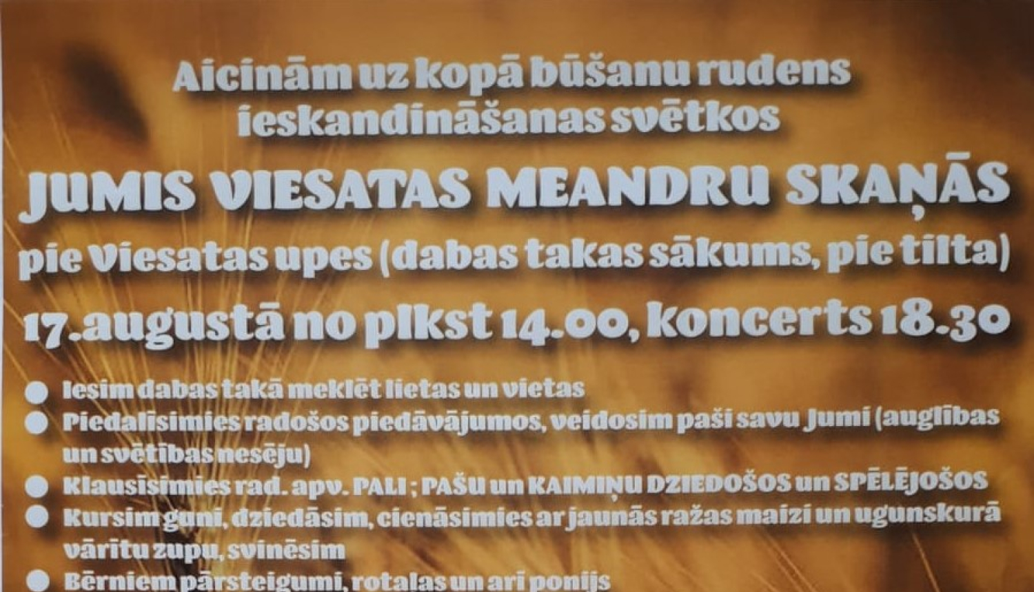 Rudens ieskandināšanas pasākums pie Viesatas upes