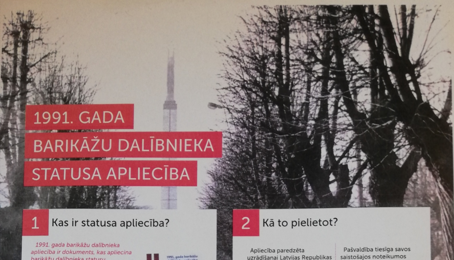 Tukumā varēs saņemt barikāžu dalībnieku Statusa apliecības