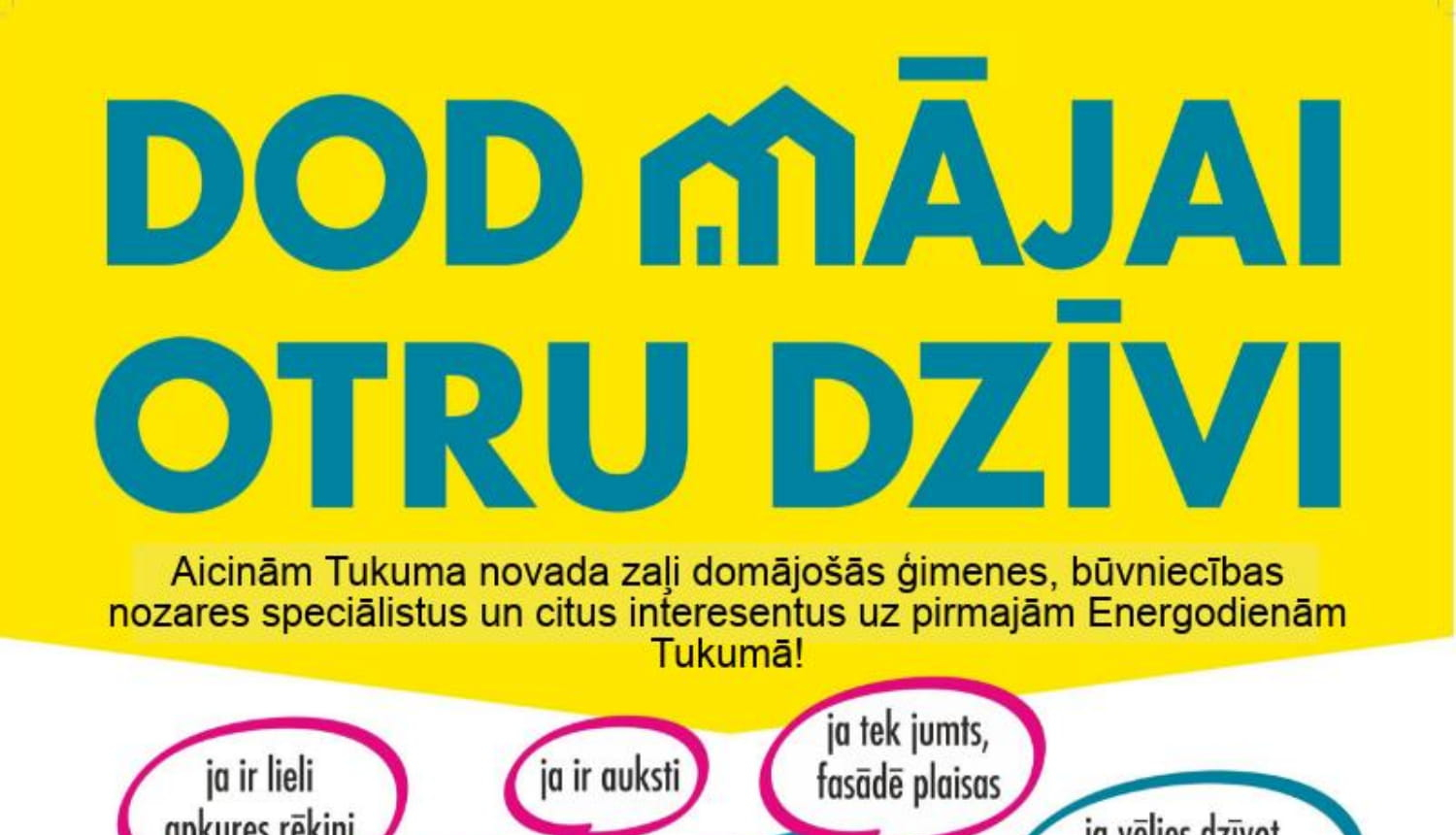 Ikviens interesents tiek aicināts uz pirmajām Energodienām Tukumā