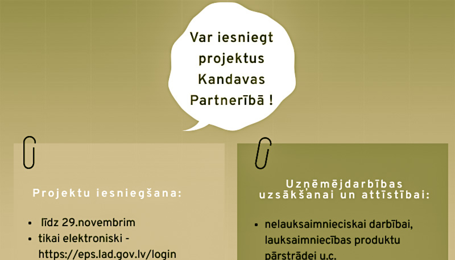 Biedrība „Kandavas Partnerība” izsludina LEADER projektu iesniegumu konkursa 11. kārtu