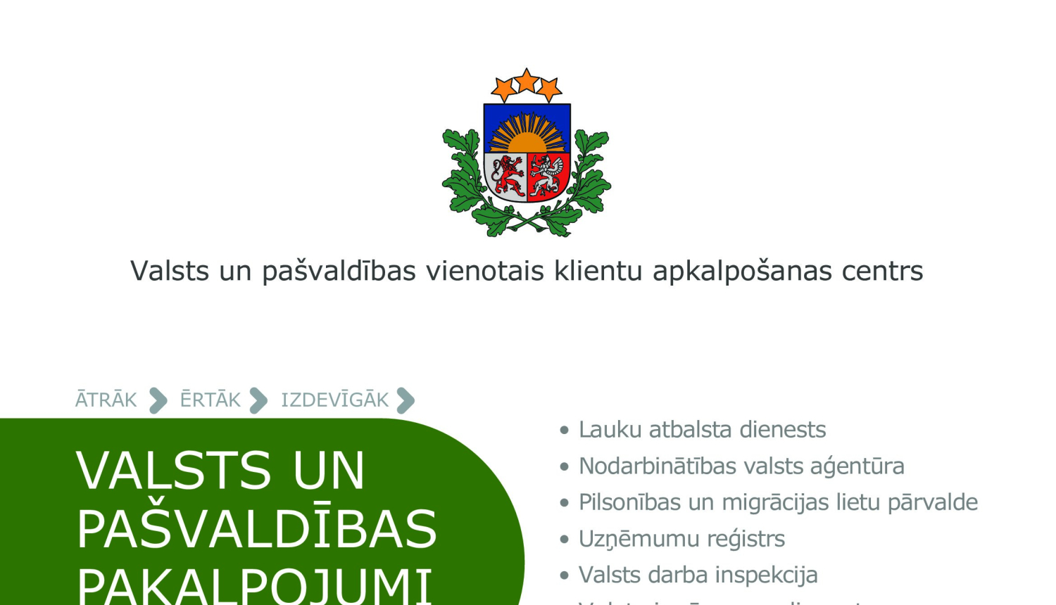 Par Valsts un pašvaldības vienotā klientu apkalpošanas centra darba uzsākšanu