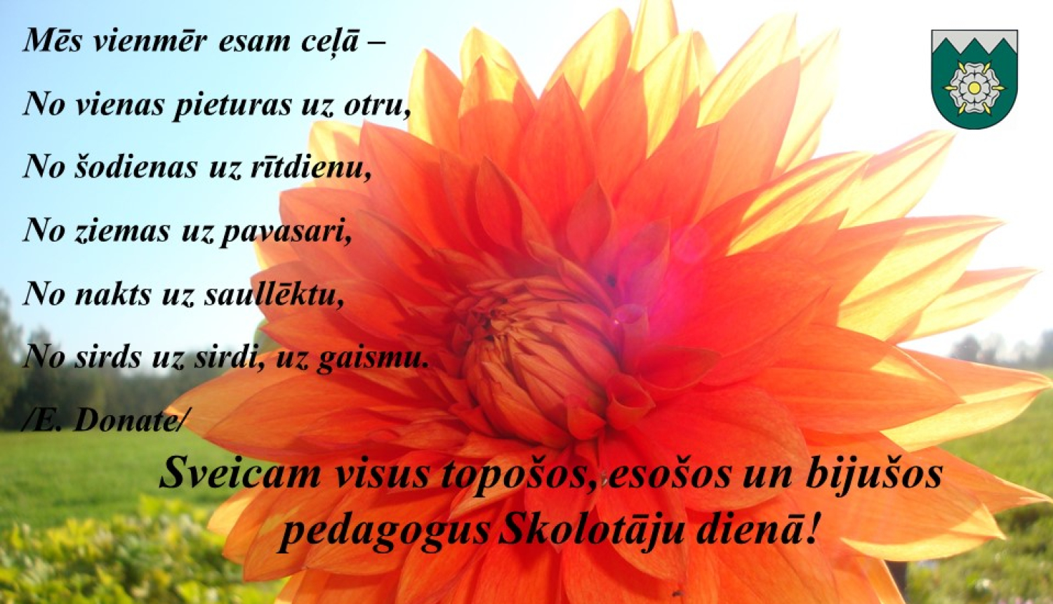 Sveiciens Skolotāju dienā