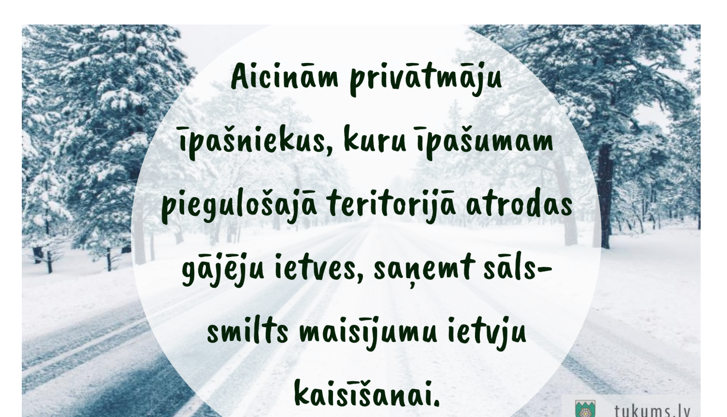 Piesaki sāls-smilts maisījumu saņemšanu