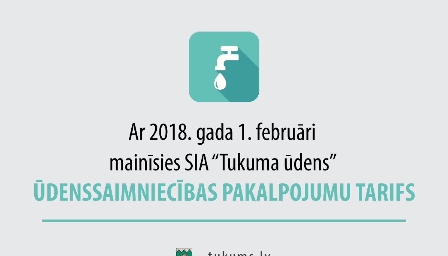 Jauns ūdenssaimniecības pakalpojumu tarifs