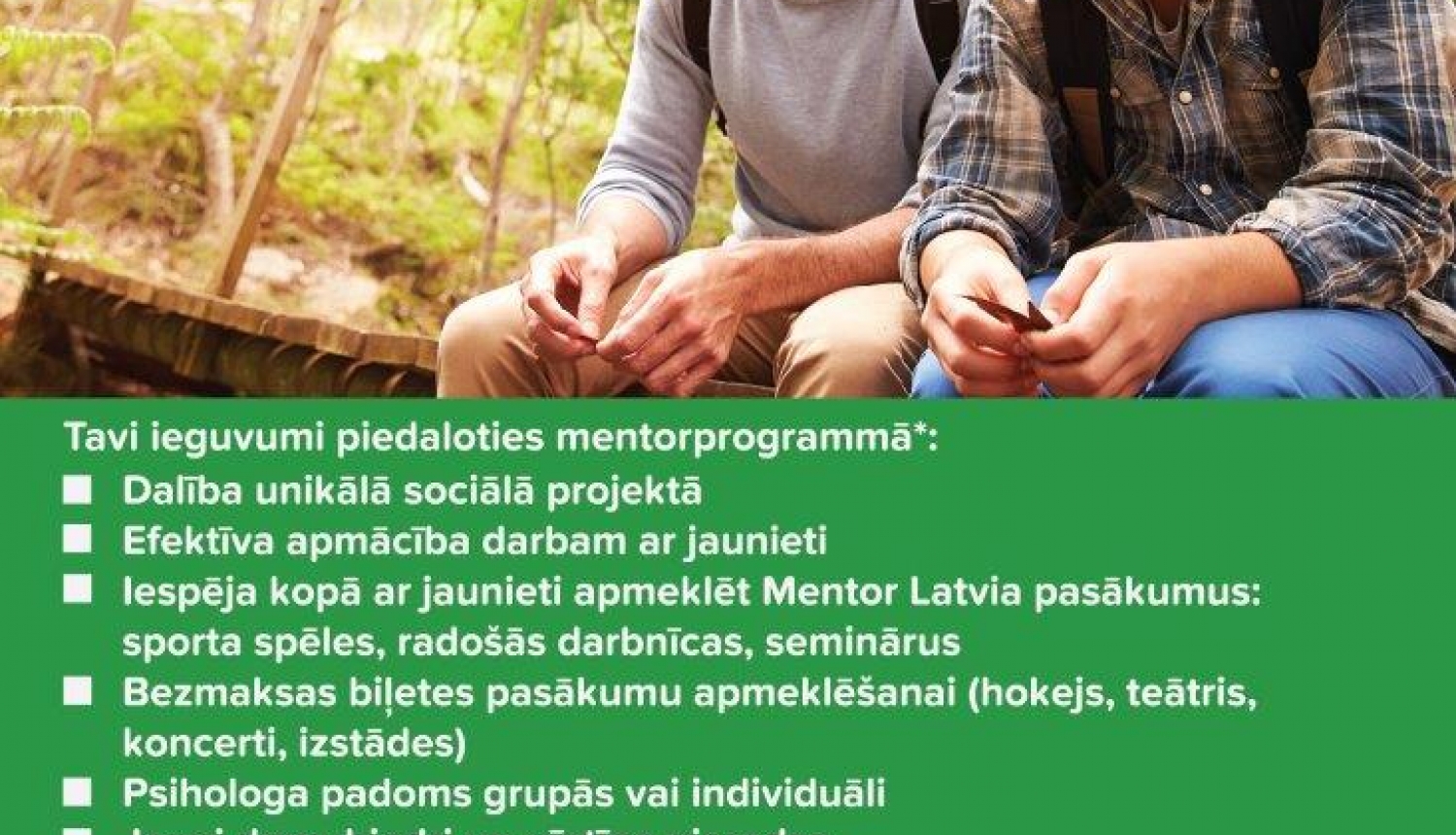 Aicina pieteikties brīvprātīgos mentorus Tukuma novada un Tukuma pilsētas jauniešiem