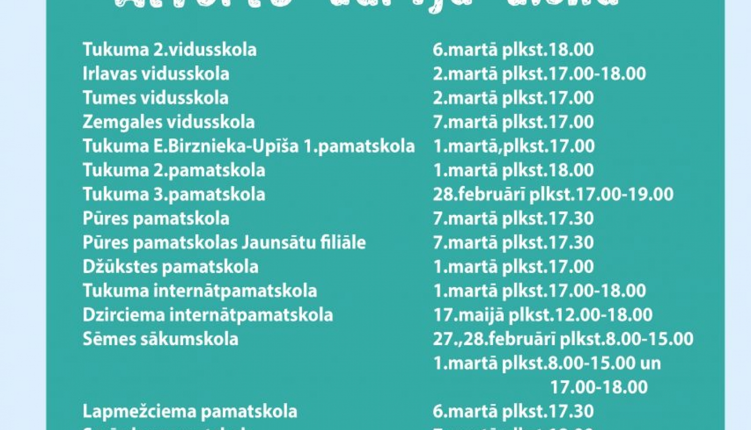 Informācija topošo pirmklasnieku vecākiem!