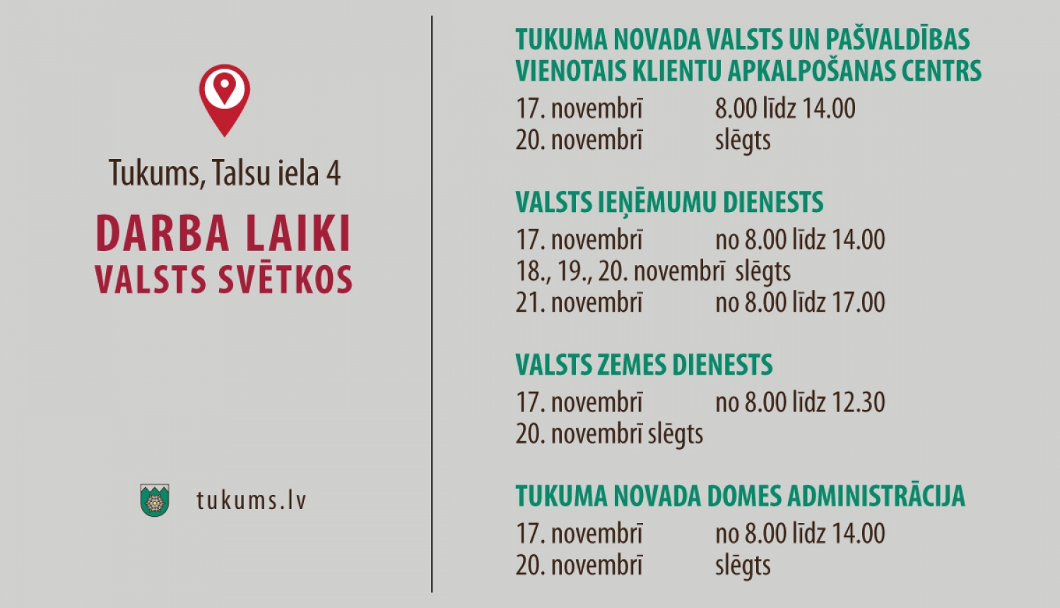 Darba laiks Valsts svētku dienās