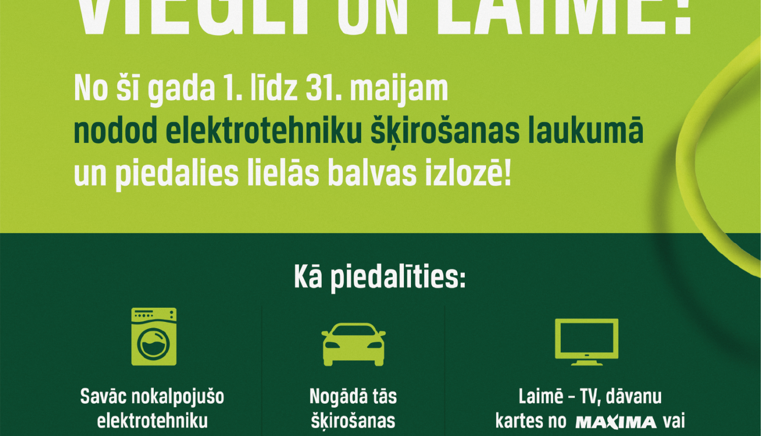 Tukuma novada iedzīvotāji aicināti nodot nevajadzīgo elektrotehniku un laimēt noderīgas balvas