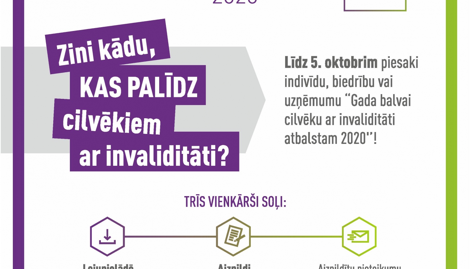 Gada balva cilvēku ar invaliditāti atbalstam 2020