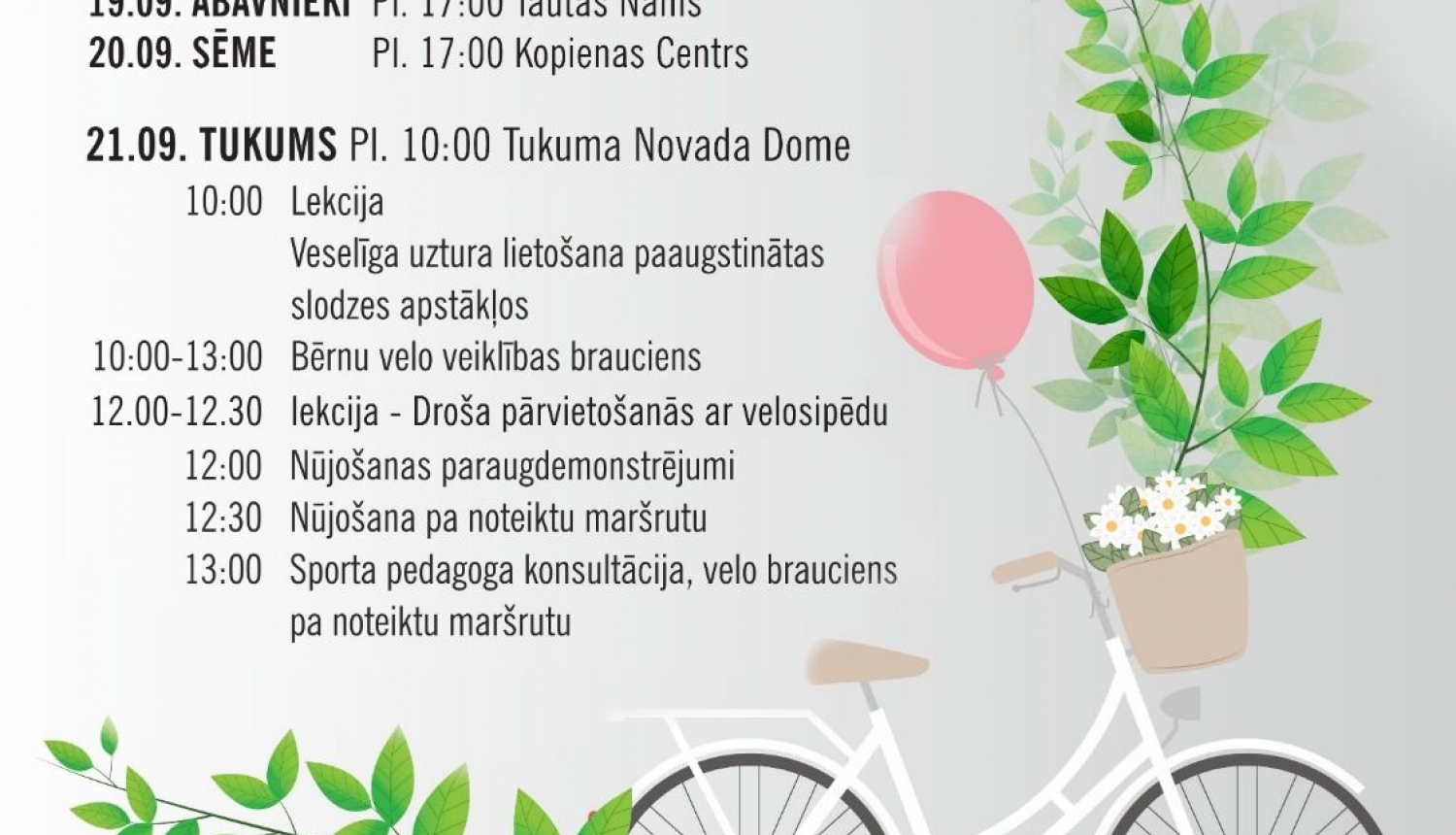 Mobilitātes nedēļa Tukuma novadā