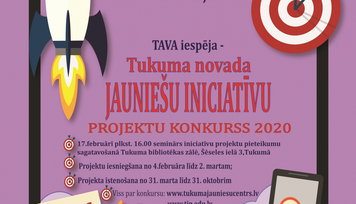 Tukuma novada jauniešu iniciatīvu projektu konkurss 2020