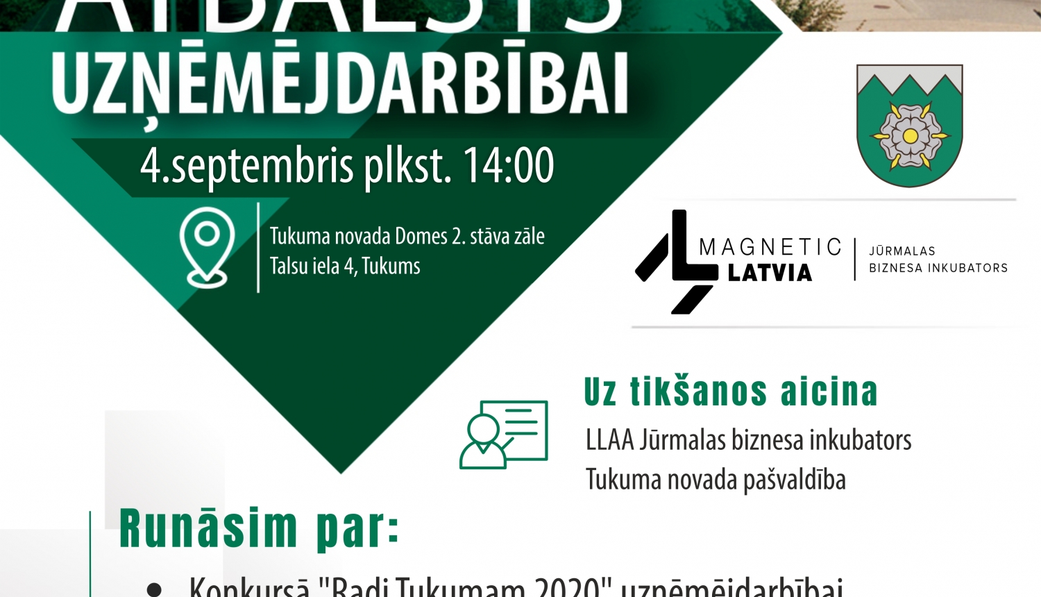 Aicinām uz semināru "Atbalsts uzņēmējdarbībai"