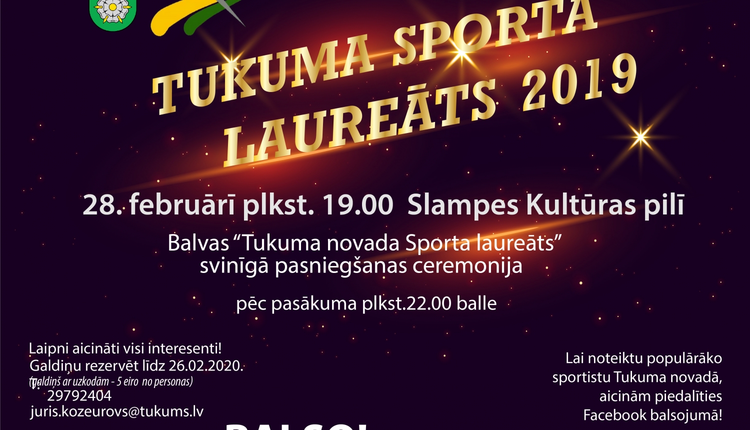 "Sporta laureāts 2019" balvu pasniegšana šogad notiks 28.02.2020.