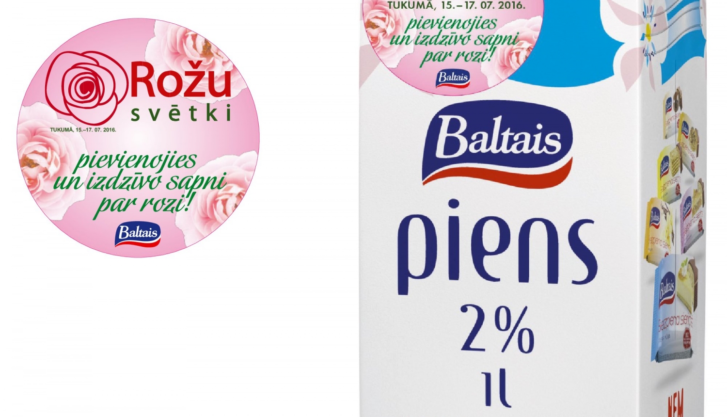 AS "Tukuma piens" veikalos sāk piegādāt produkciju ar aicinājumu apmeklēt Rožu svētkus Tukumā