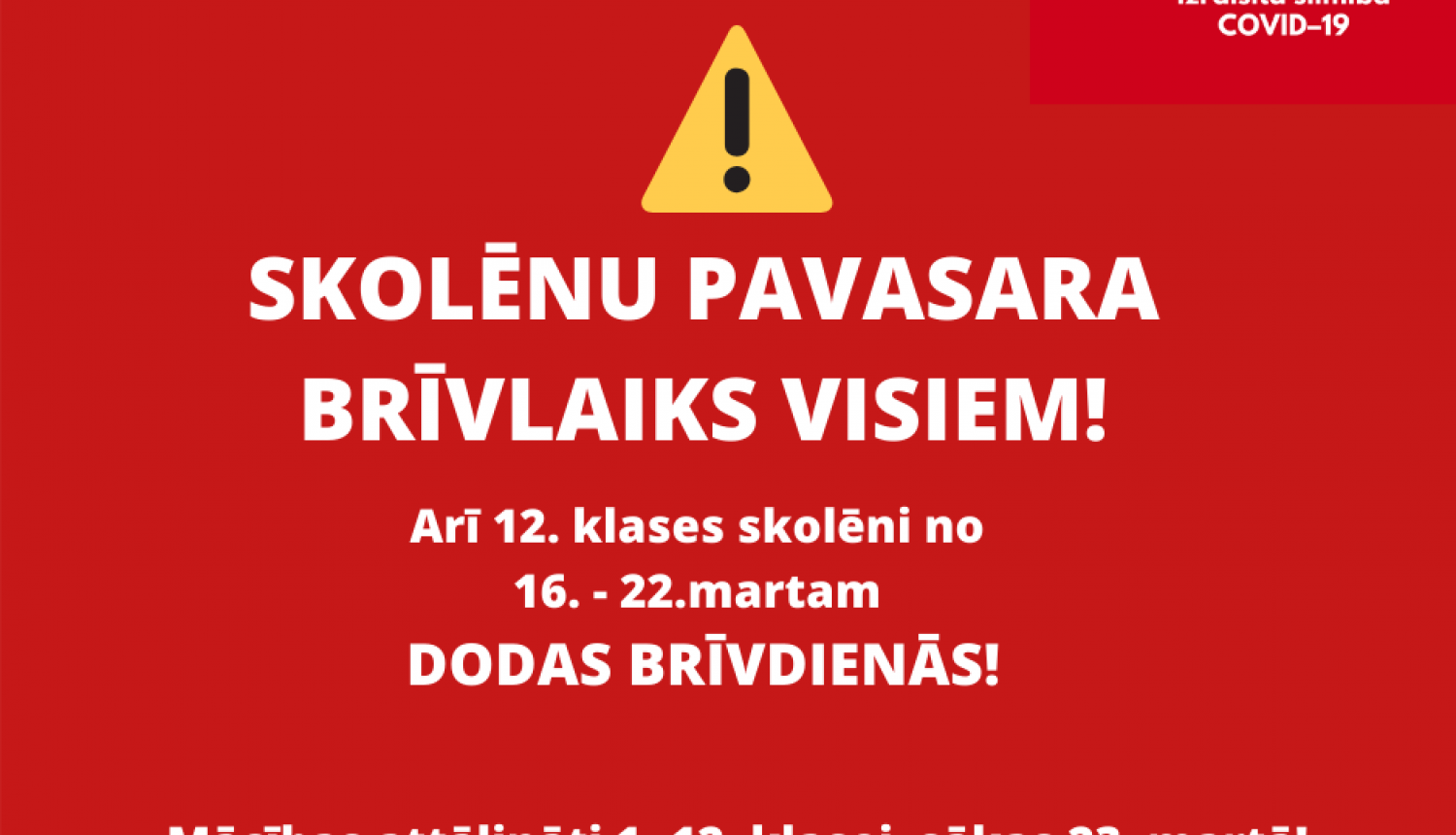 Skolēnu pavasara brīvlaiks visiem!