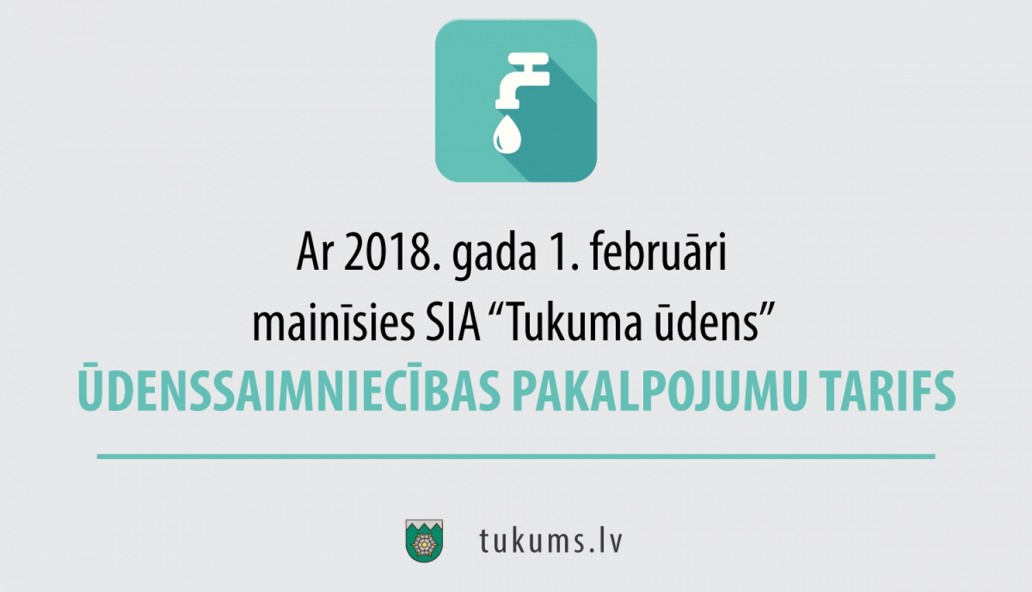 Jauns ūdenssaimniecības pakalpojumu tarifs