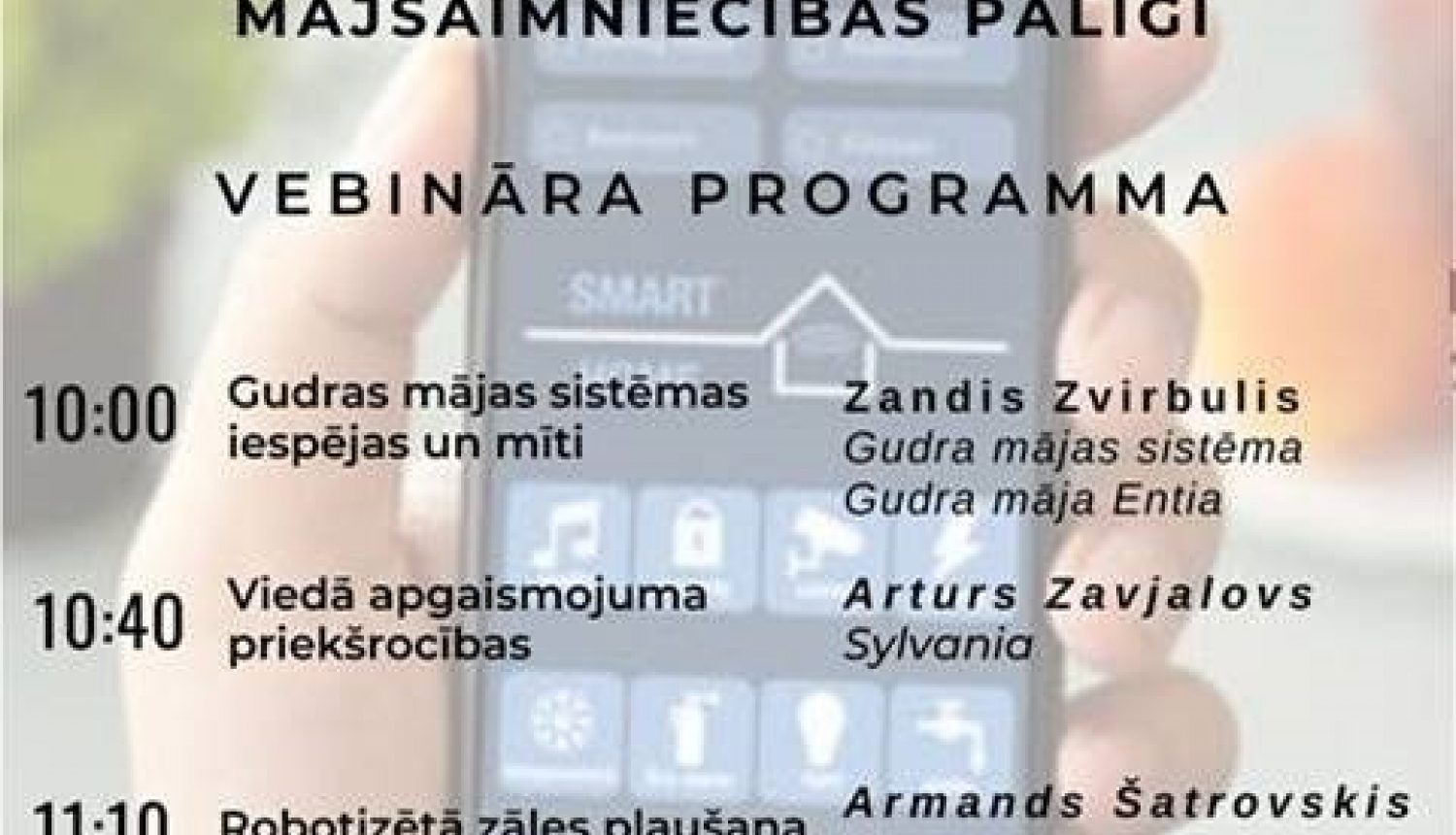 Aicinām uz vebināru "Robotizēti viedie mājsaimniecības palīgi"